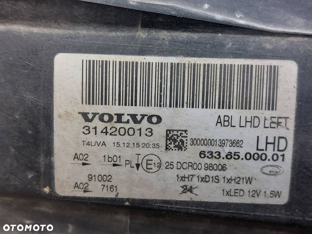 LAMPA LEWY PRZÓD XENON VOLVO V70 III LIFT KOMPLETNA EU 31420013 532294853 - 3