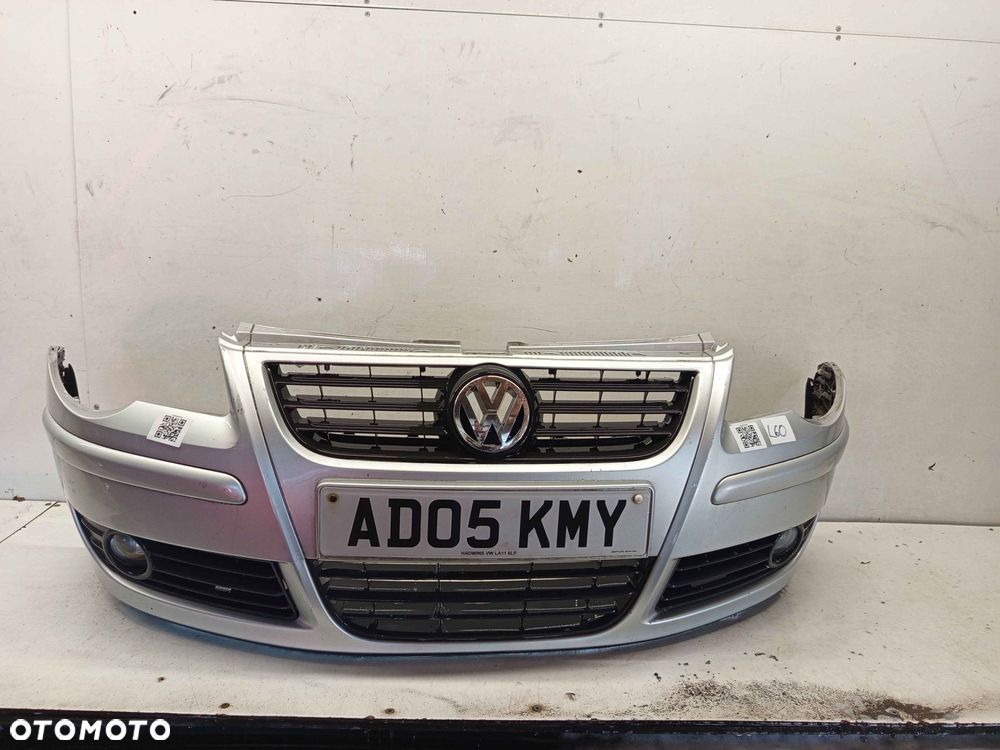 + ZDERZAK PRZÓD PRZEDNI VW VOLKSWAGEN POLO 9N3 LIFT FL LA7W SREBRNY HALOGENY