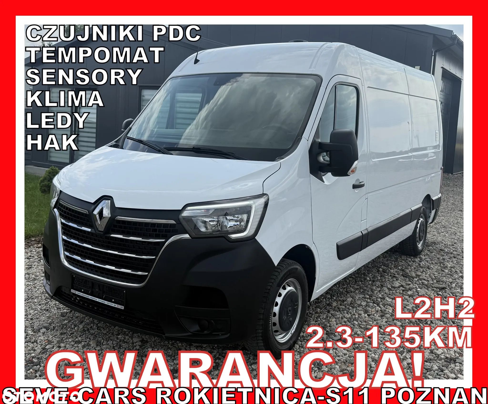 Renault MASTER L2H2 klima, tempomat, hak,sensory, pdc tył, ledy - 1
