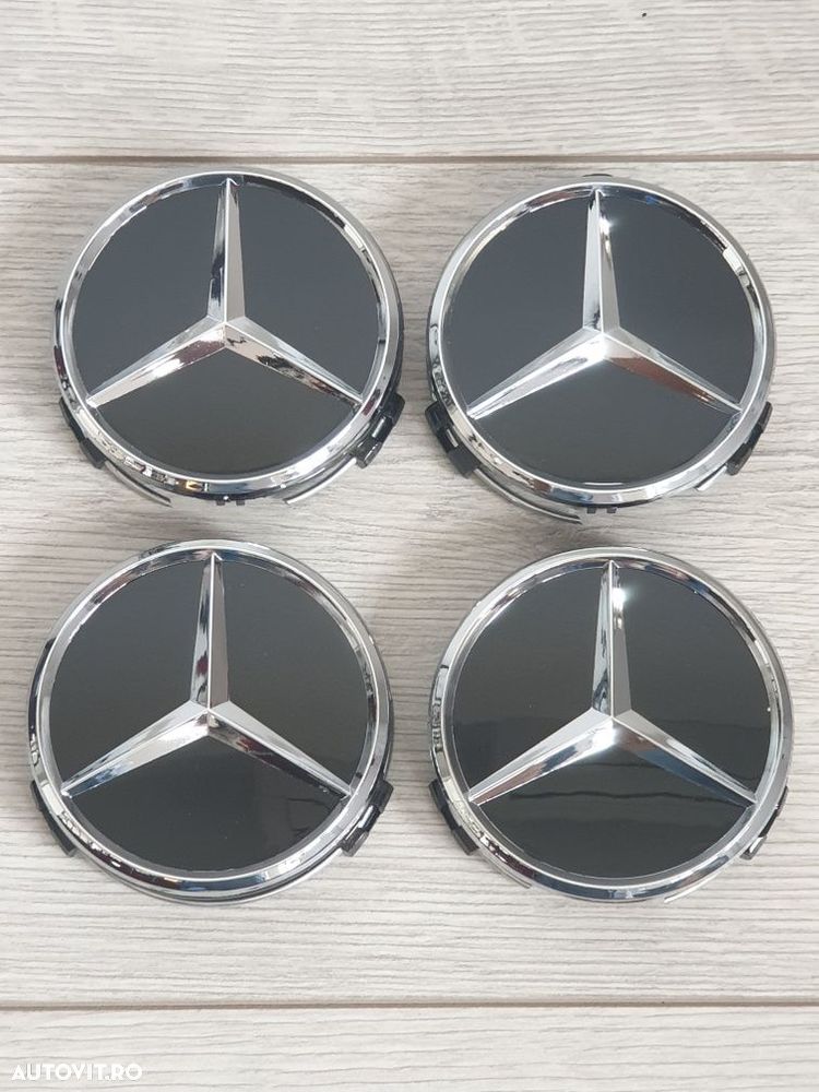 Set-4-Capace-Jante-Mercedes-Negre-C220-E220-CLS-CLA-GLA-GLC-GLE-Coupe - 3