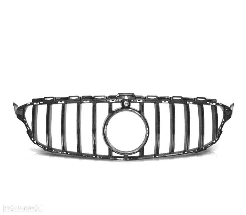 GRELHA FRONTAL MERCEDES W205 14-18 LOOK GT-R PRETO BRILHANTE - 1