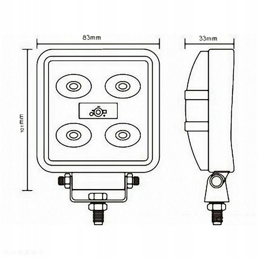 lampa robocza led flood 5 × 3 w z przewodem 2 m - 6