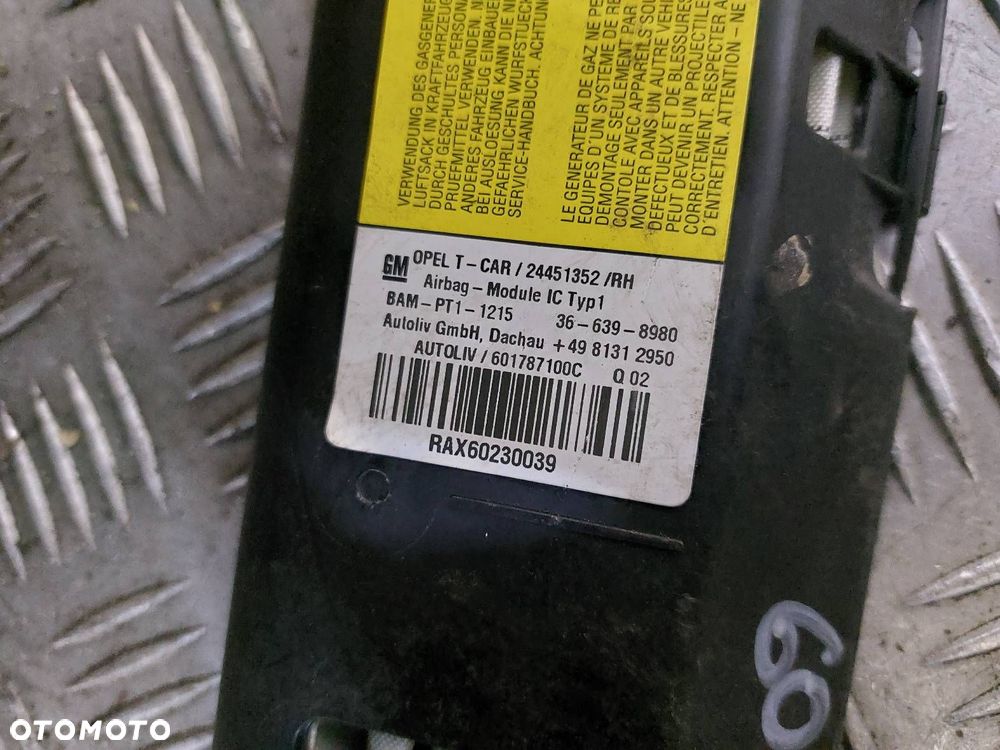ZESTAW AIRBAG POSTRZAŁOWY OPEL ASTRA H 13188854 327963935 13111344 - 11