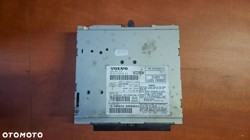 VOLVO S40 II V50 RADIO CZYTNIK PŁYT CD 31210418AA - 1