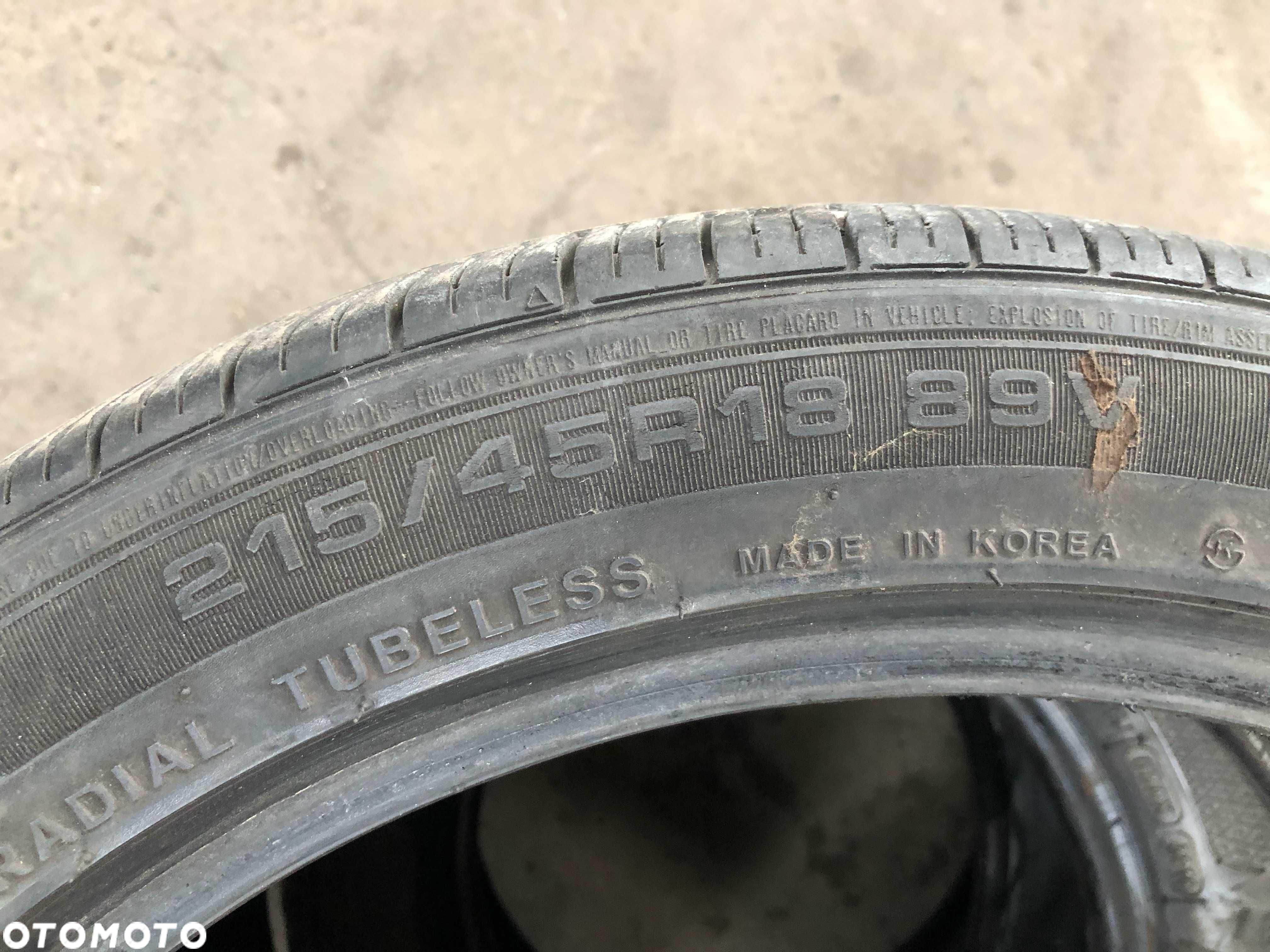 215/45R18 Cztery używane opony letnie Kumho - 4