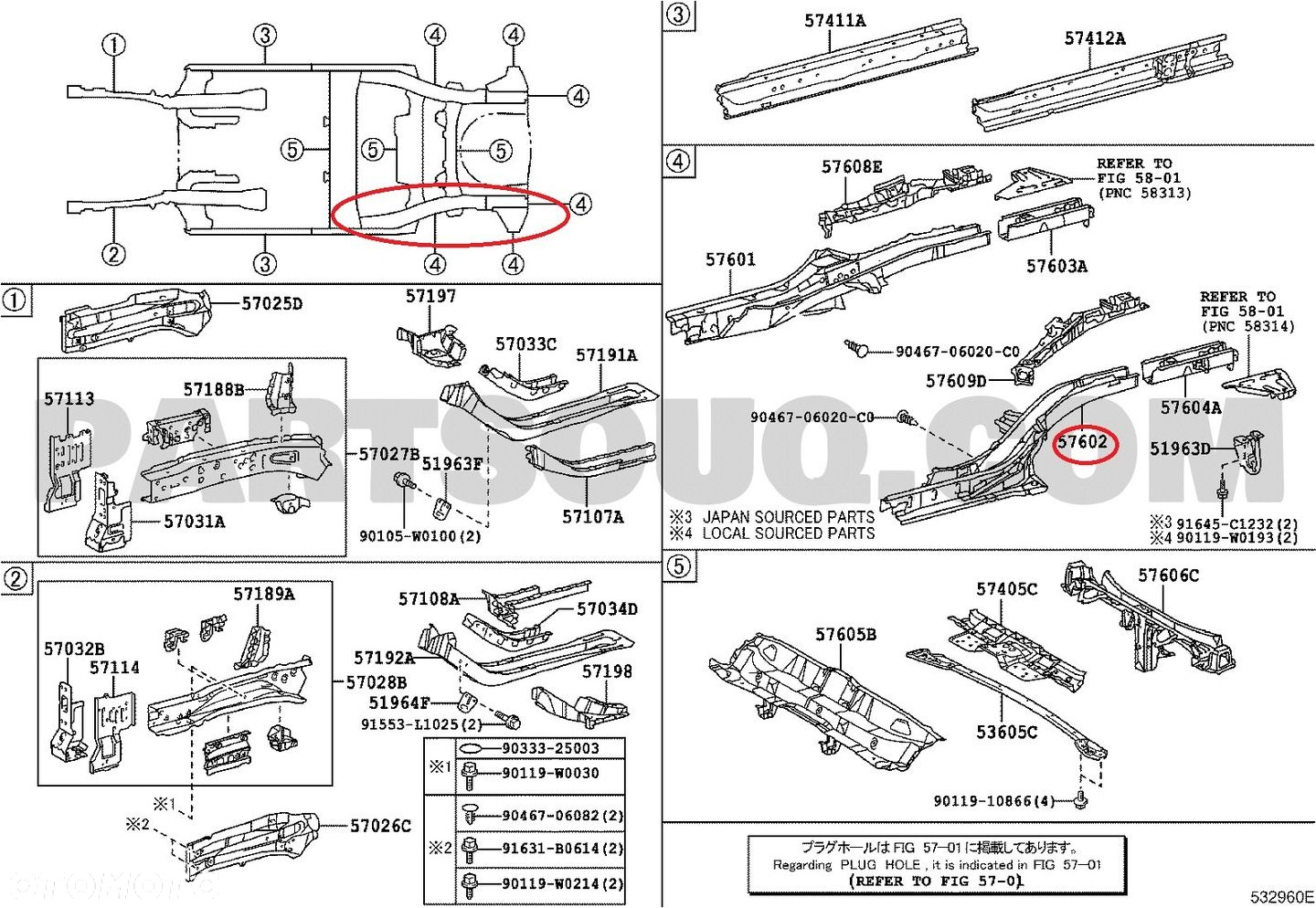 TOYOTA VERSO 09- PRÓG ŚCIANA LEWY TYŁ 57602-0F030 - 4