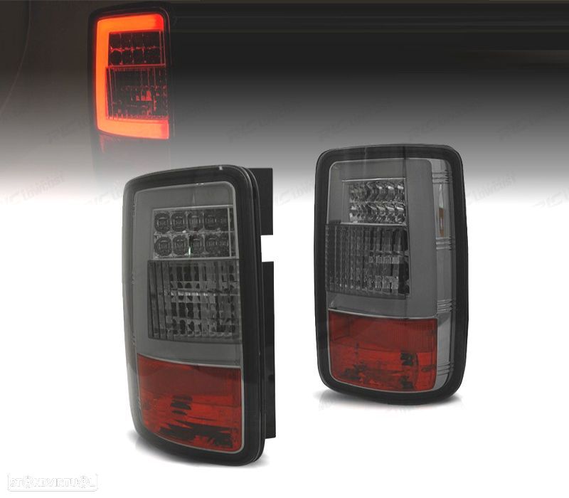 FAROLINS TRASEIROS VOLKSWAGEN VW CADDY 04-10 FUNDO CROMADO FUMADO - 1