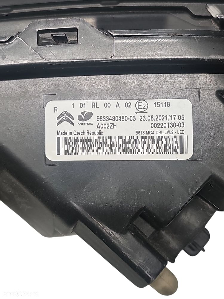 LAMPA LED HALOGEN PRZÓD PRAWY CITROEN C3 III LIFT 20- 9833480480 - 5