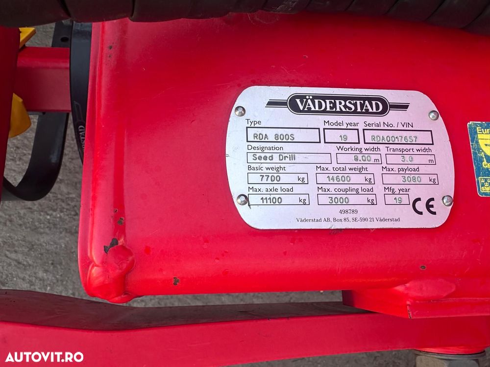 Altul Vaderstad A 800S Semanatoare - 8