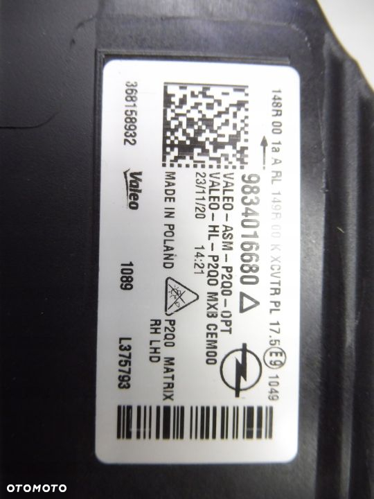 OPEL MOKKA LAMPA PRZÓD FULL LED PRAWA 9834016680 - 4