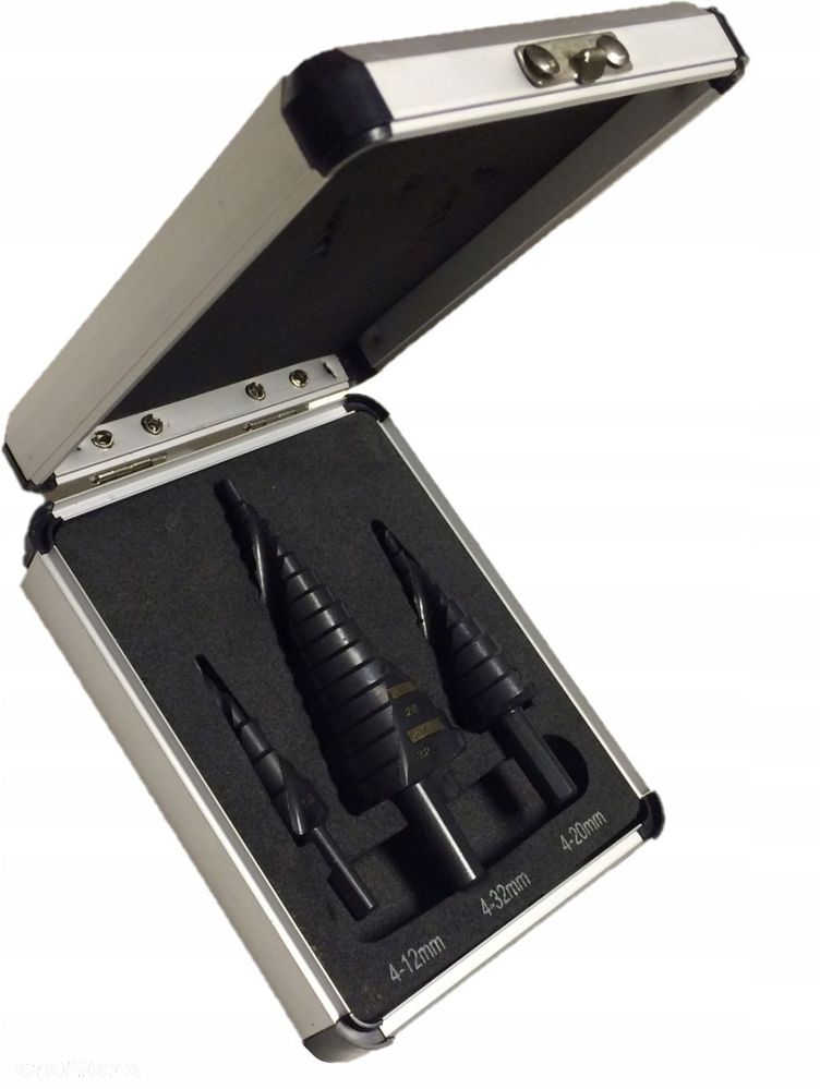 WIERTŁA STOPNIOWE SPIRALNE DO METALU 4-32 mm 3 szt - 2