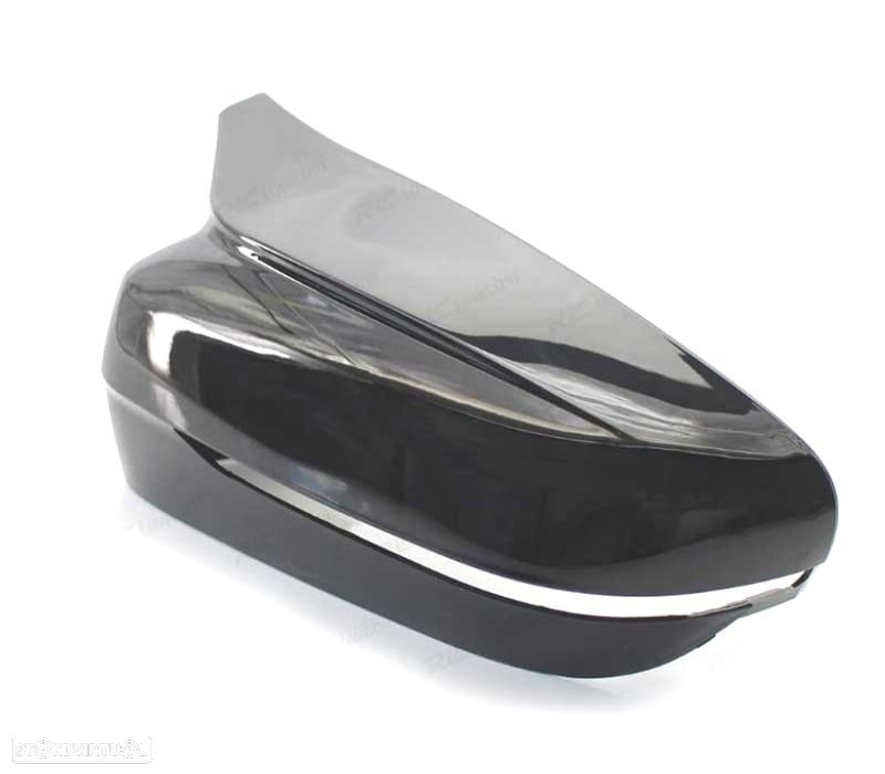 CAPAS DE ESPELHOS RETROVISORES BMW G30 G31 G11 G12 LOOK M PRETO BRILHANTE - 3