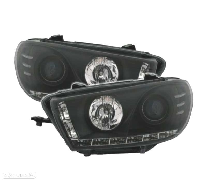 FARÓIS FRONTAIS LUZ DIURNA PARA VOLKSWAGEN VW SCIROCCO III FUNDO PRETO - 3