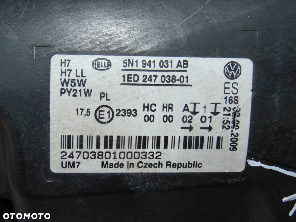 EUROPA lampa przednia przód lewa 5N1941031AB VW Volkswagen Tiguan I 07-11r - 7
