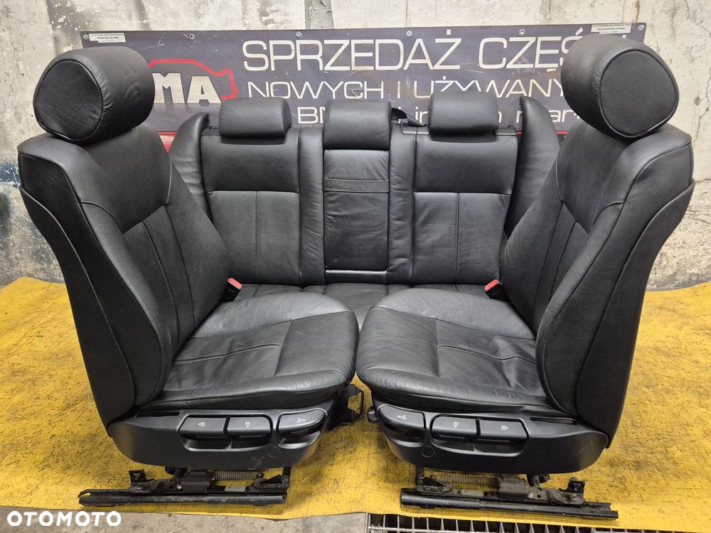 BMW E39 Kombi Fotele Kanapa Czarna Skóra Tapicerka Komplet Grzane BMA