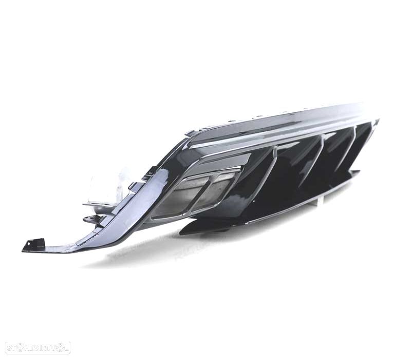 DIFUSOR TRASEIRO MERCEDES CLASE A W176 15-18 LOOK A45 AMG PRETO BRILHANTE + PONTEIRAS - 2