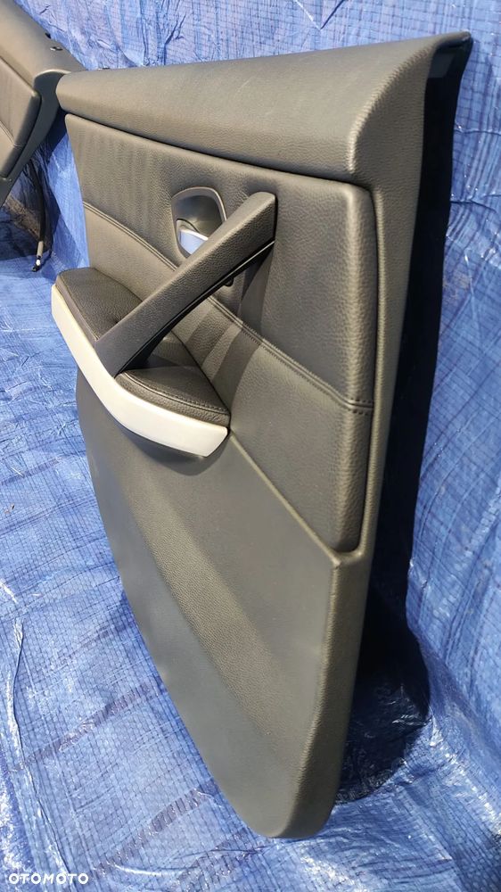 BOCZEK TAPICERKA DRZWI LEWY PRAWY TYŁ CZARNY SKÓRA DEKOR BMW E90 M-PAKIET - 5