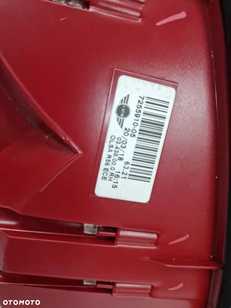 MINI R56 LIFT LEWA LAMPA TYLNA TYLNIA TYŁ , NR 7255910-05 , NR AUKCJI LMT191 - 9