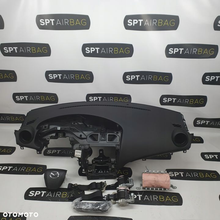MAZDA 3 DESKA ROZDZIELCZA KONSOLA KOKPIT PULPIT PODUSZKI AIRBAG AIR BAG PASY KIT SET - 1