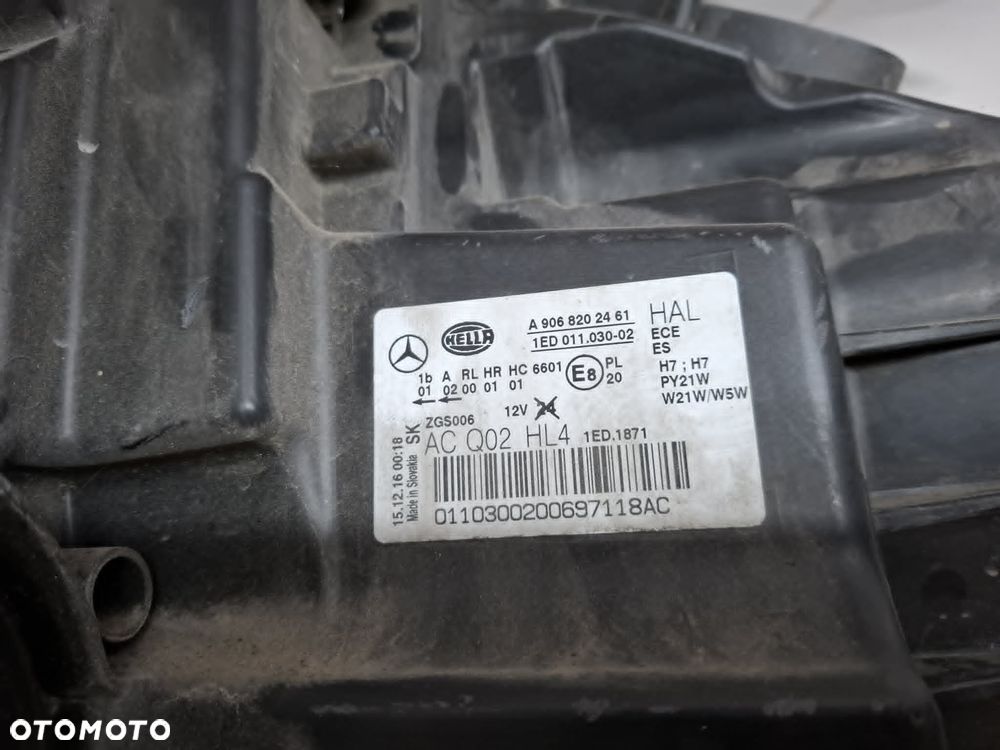 LAMPA PRAWA PRZEDNIA PRZÓD MERCEDES W906 LIFT ZWYKŁA H7 A9068202461 - 6