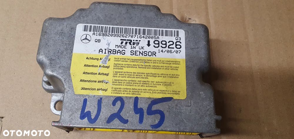 Moduł Sensor Airbag Poduszek Mercedes A-Klasa W169 W245 A1698209926 - 5