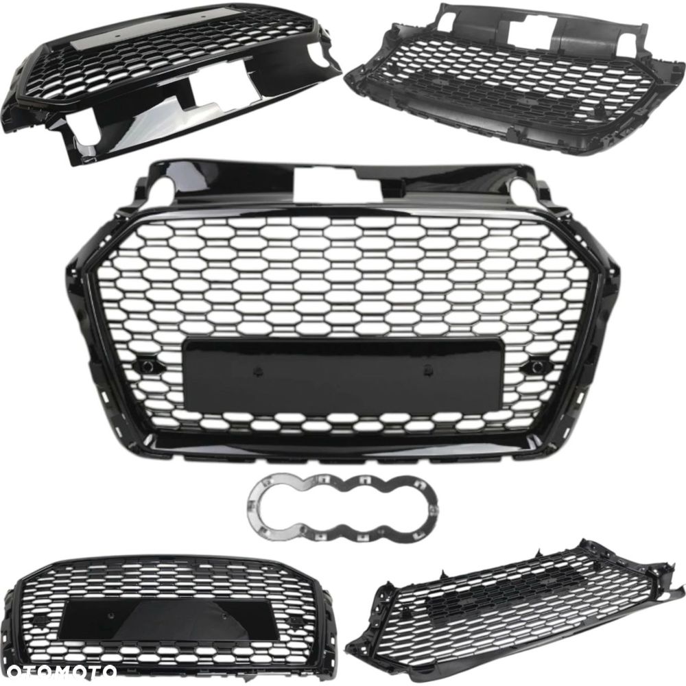AUDI A3 8V 2016-2020 ATRAPA GRILL PRZÓD RS look PLASTER MIODU czarny połysk - 1