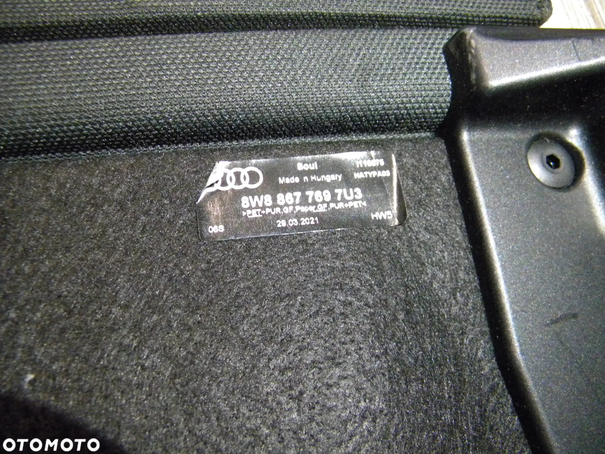 BARDZO ŁADNA 2X PÓŁKA BAGAŻNIKA KOMPLET AUDI A5 II 2 8W F5 SPORTBACK 17-25 8W8867769 8W8771 - 8