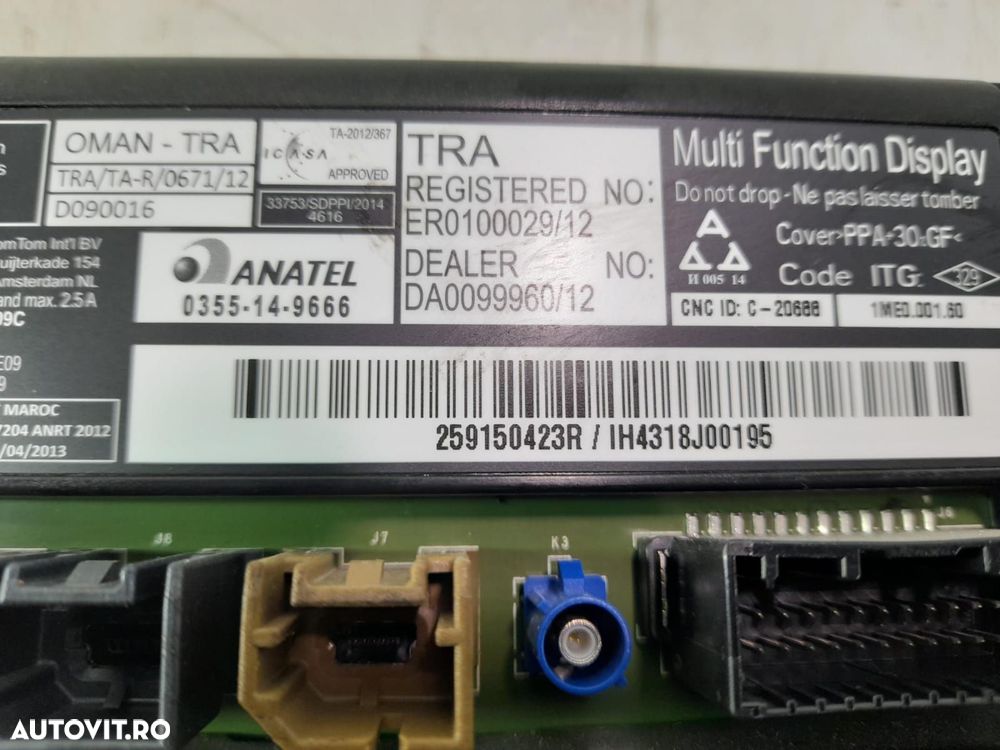 Display navigatie 259150423R Renault Zoe 1 [2012 - 2020] 5AQ601 - 3