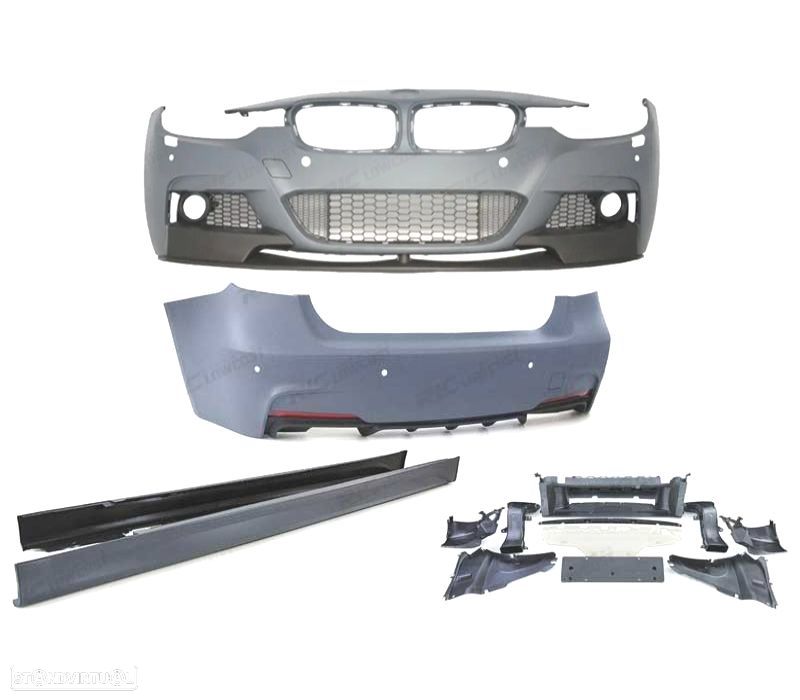 KIT CARROÇARIA BMW F30 LOOK M PERFORMANCE PDC SAÍDA DUPLA - 5