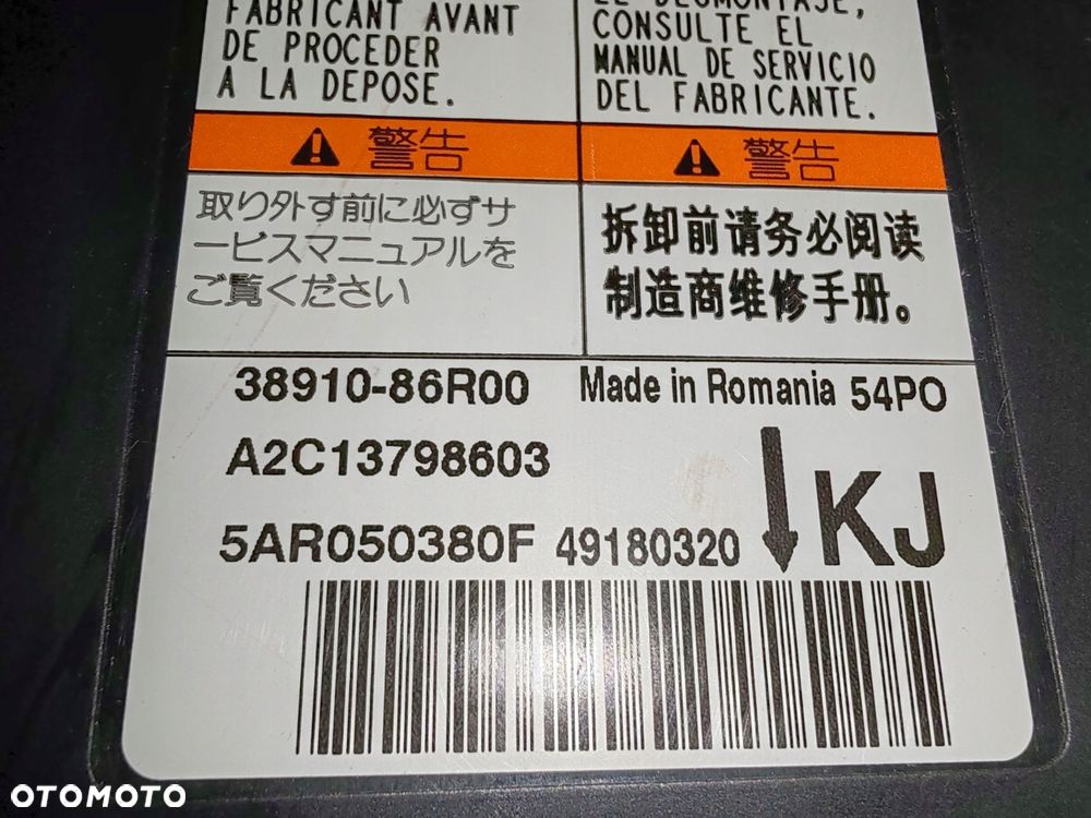 moduł sensor poduszek powietrznych 38910-86r00 suzuki vitara iii 15-> - 2