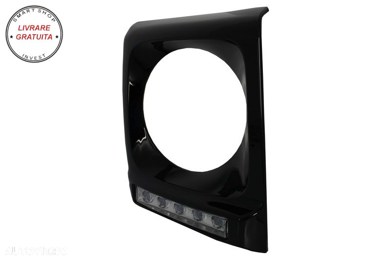Carcasa faruri cu Lumini de zi dedicate LED DRL Crom Mercedes G-class W463 (1989-2- livrare gratuita - 4