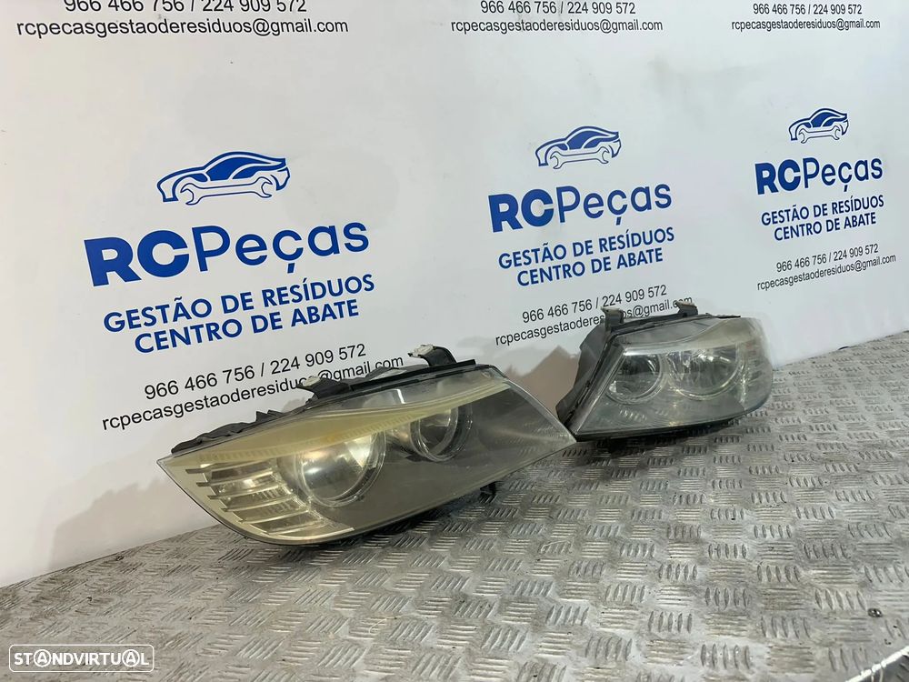 .Farois Oticas Frente Frontal Esquerda Direita Original Halogenio Valeo BMW Serie 3 E90 Carro Sedan E91 Touring Carrinha 2007 - 2013 - 5