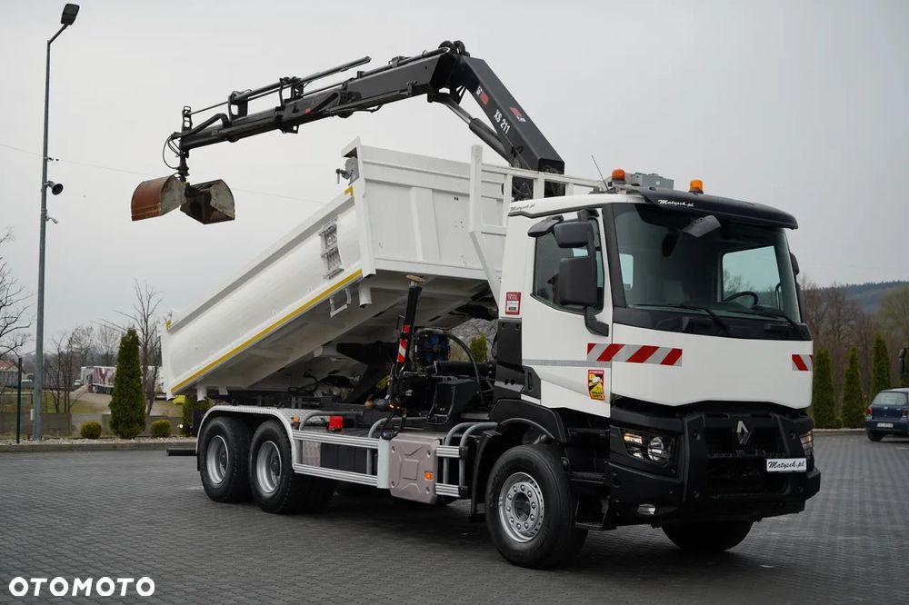 Renault C 430 / 6x4 / WYWROTKA 2 STRONNA / HYDROBURTA + HDS HIAB 211 EP-3 / EURO 6 / STEROWANIE RADIOWE / ROTATOR / ŁYŻKA - 5