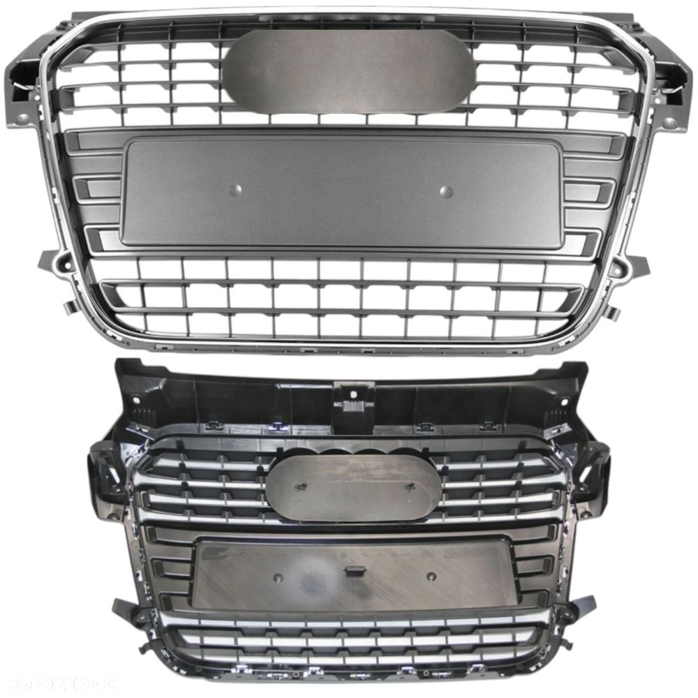 AUDI A1 8X 2010-2015 PRZEDLIFT ATRAPA CHŁODNICY GRILL SZARY RAMKA CHROM - 2