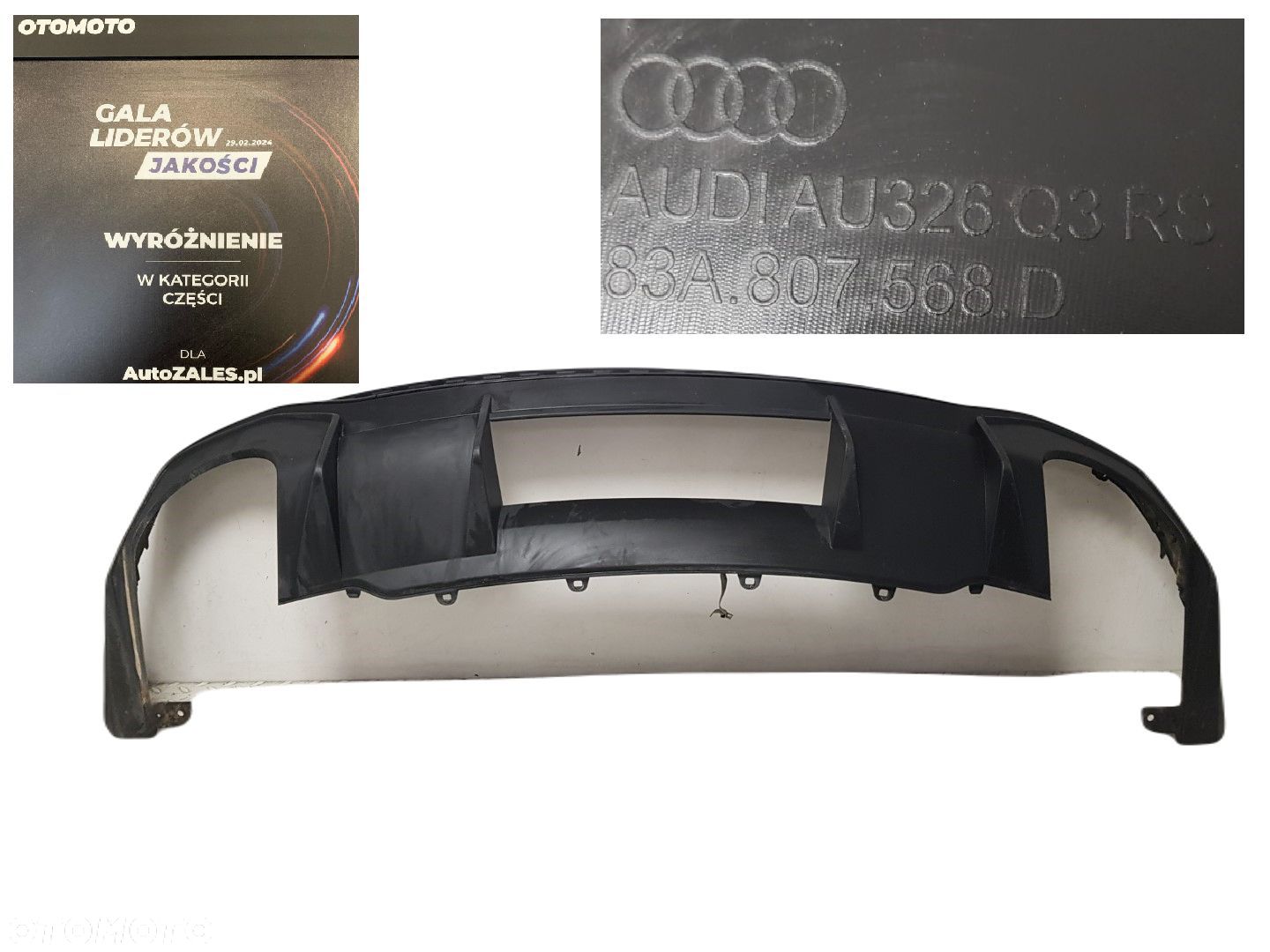 ORYGINALNY SPOILER DYFUZOR TYLNEGO ZDERZAKA TYŁ AUDI RS Q3 RSQ3 II 2 18-25 83A807568D - 1