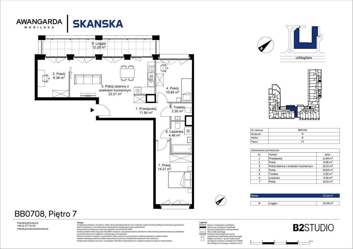 4-pokojowe mieszkanie 74m2 + loggia Bez Prowizji - Pełny obrazek: 2/15