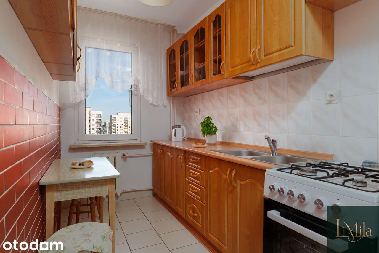 2 pokoje, Metro Wilanowska, balkon, panorama miasta, jasne i przytulne
