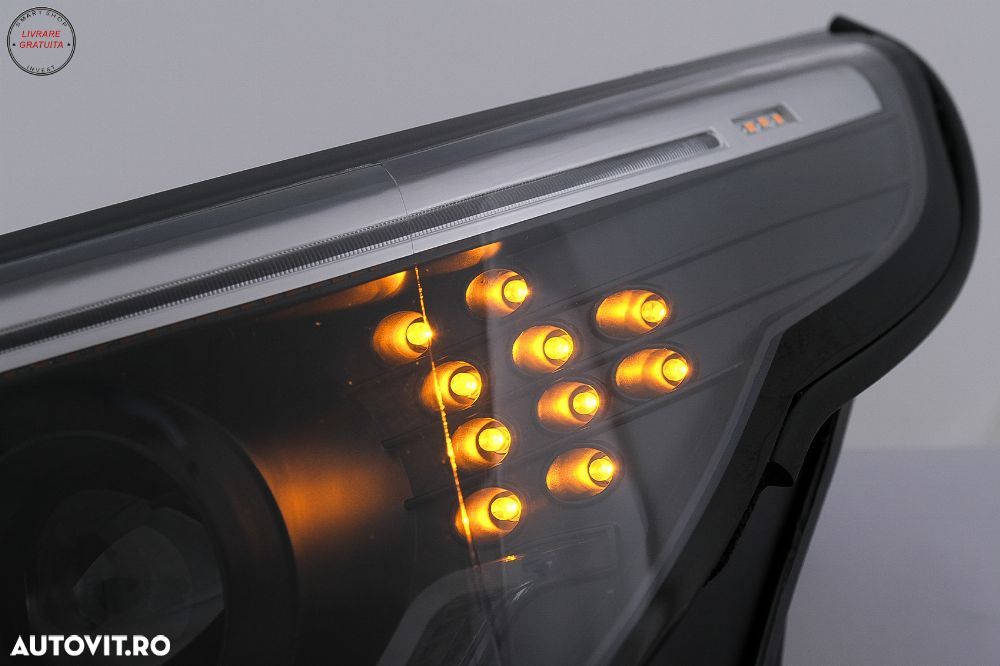 Faruri 3D LED Angel Eyes BMW Seria 5 E60 E61 (2003-2007) LCI Design Negru- livrare gratuita - 17