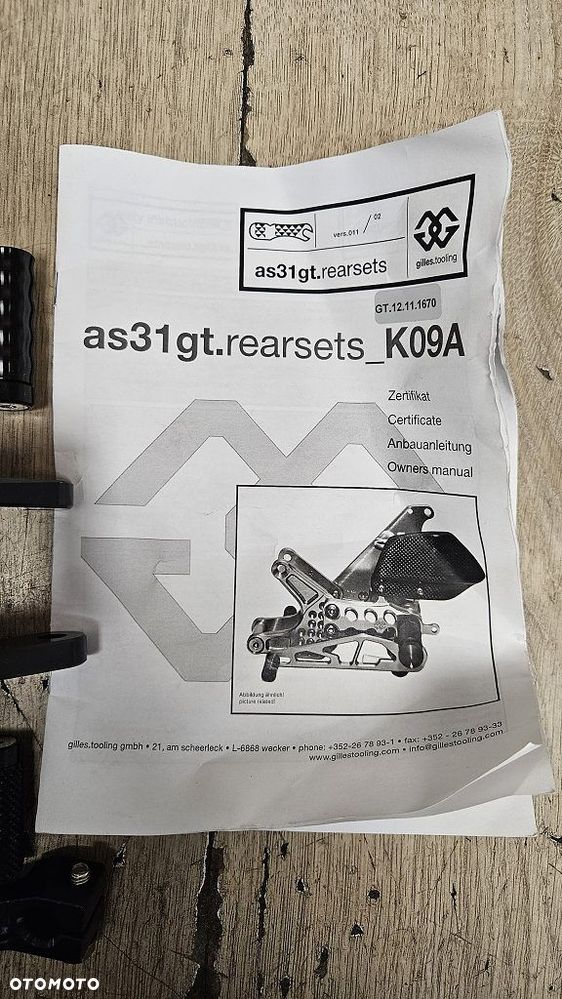 Regulowany zestaw podnóżków AS31GT Gilles Tooling Kawasaki Ninja ZX-10R - 2