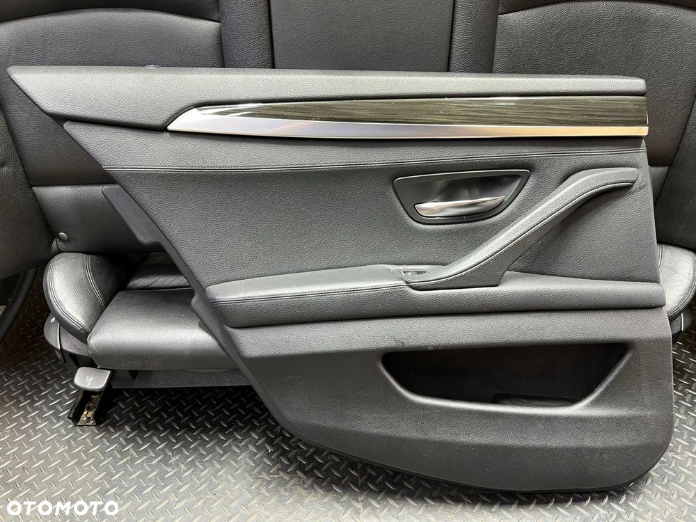 bmw f10 komplet fotele grzane uk kanapa boczki skÓra czarna mpakiet - 3