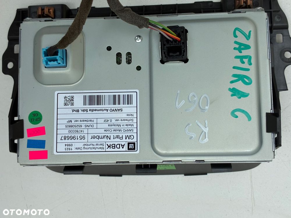 OPEL ZAFIRA C  7612034346  RADIO CD DVD NAVI PANEL EKRAN KARTA EU 2013/2014 - 9