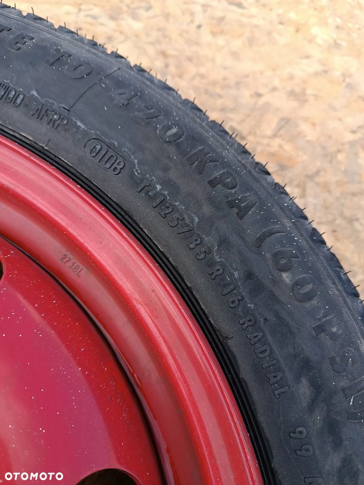 KOŁO DOJAZDOWE ZAPASOWE PEUGEOT 308 CITROEN 16 CALI 4X108 125/85 R16 - 3