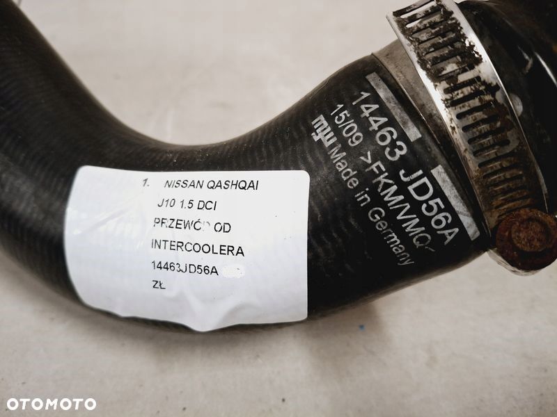 nissan qashqai i 1 j10 1.5 dci przewód powietrza intercoolera 14463jd56a oe - 2