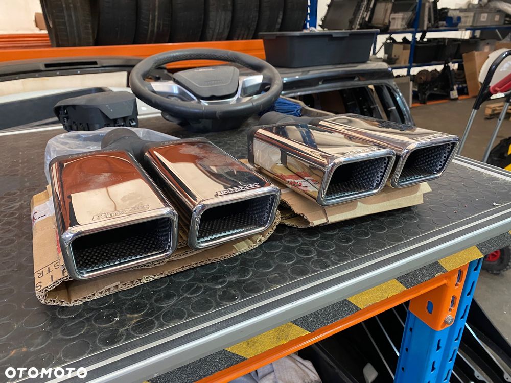 Buzzer PODWÓJNA KOŃCÓWKA WYDECHU RURY WYDECHOWEJ PROSTOKĄTNA 2 x PODWÓJNE KOŃCÓWKI  WYDECHU  PROSTOKĄTNE FIRMY BUZZER prostokąt długa długie z kwasówki blachy nierdzewnej Kwasówka blacha nierdzewna bus do busa Renault Trafic Mercedes vito Volkswagen vw t5 ford custom transit Toyota proace - 11