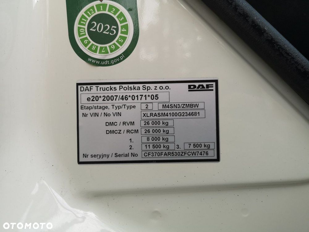 DAF CF 370 Chłodnia 3 Osiowa Winda Manual Niski Przebieg! - 18