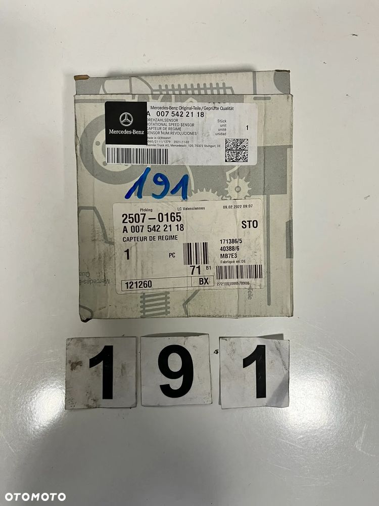 Czujnik ABS prosty L= 1350mm Mercedes Actros MP4, tył, lewy A 0075422118 - 2