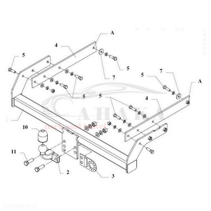 Hak Holowniczy Odkręcany Do Vw Volkswagen Transporter T6 Skrzynia Od 2015 - 3