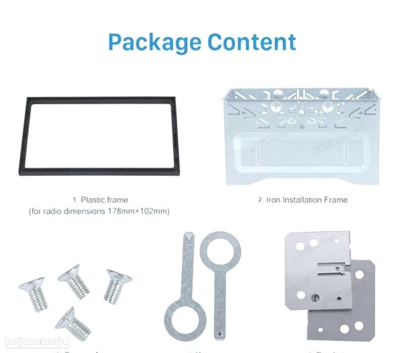 MOLDURA UNIVERSAL EM METAL PARA INSTALAÇAO RADIO DVD 2DIN COM MOLDURA DE PALTICO - 2