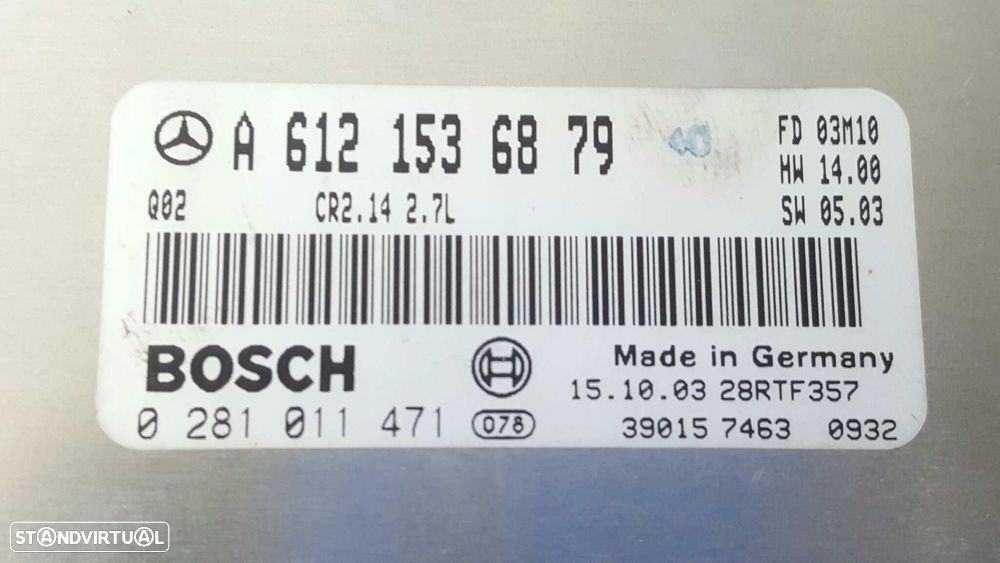 CENTRALINA DO MOTOR UCE MERCEDES CLASE CLK (W209) COUPE 270 CDI (209.316) - 3