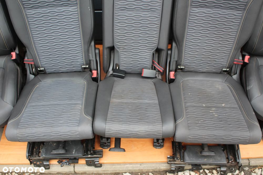 KOMPLET PRZEKŁADKA FOTELE BOCZKI PLASTIKI WYKŁADZINA PASY OPEL ZAFIRA C 7 OSÓB PÓŁSKÓRA - 9